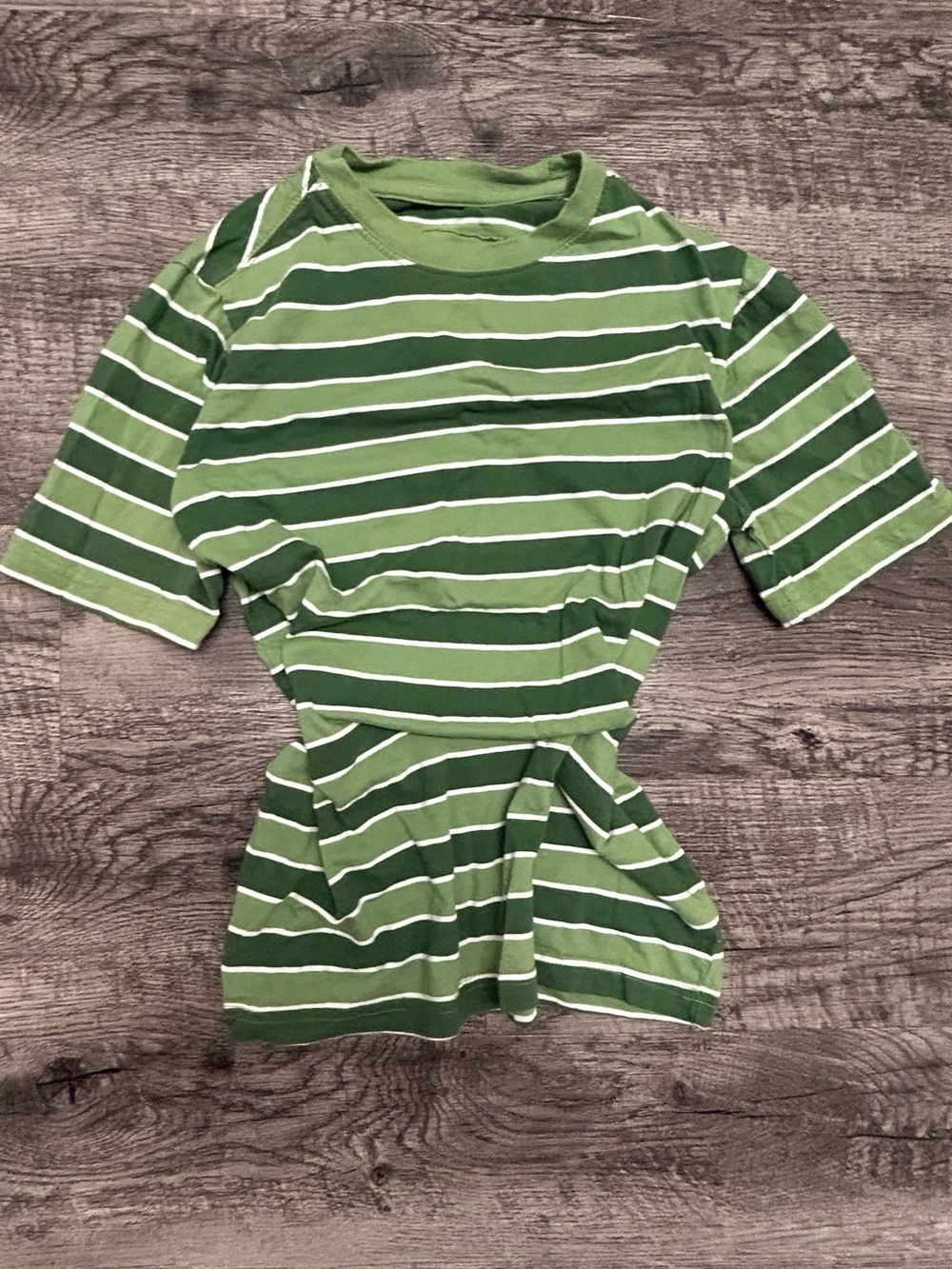 urban pipeline Green and White Striped Short Sleeve Tee
